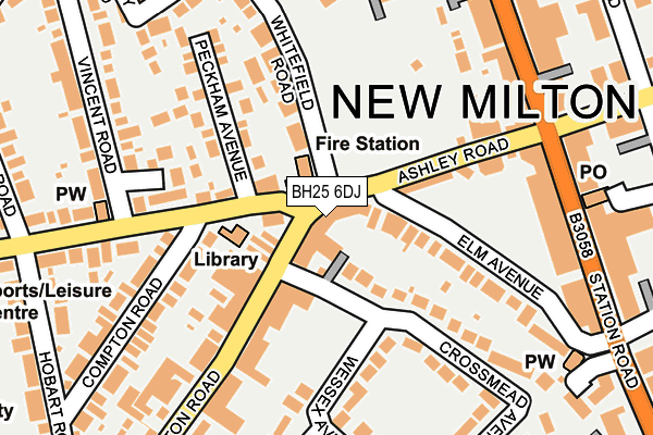 BH25 6DJ map - OS OpenMap – Local (Ordnance Survey)