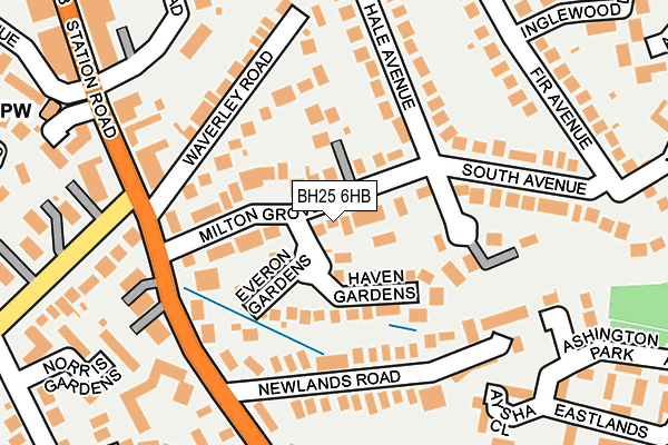 BH25 6HB map - OS OpenMap – Local (Ordnance Survey) BH25 6HB map - OS OpenMap – Local (Ordnance Survey)