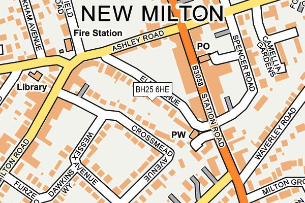 BH25 6HE map - OS OpenMap – Local (Ordnance Survey) BH25 6HE map - OS OpenMap – Local (Ordnance Survey)