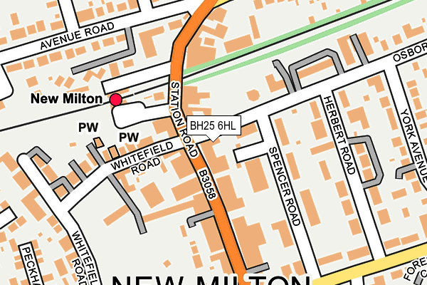 BH25 6HL map - OS OpenMap – Local (Ordnance Survey)