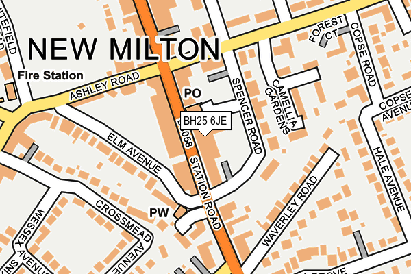 BH25 6JE map - OS OpenMap – Local (Ordnance Survey) BH25 6JE map - OS OpenMap – Local (Ordnance Survey)
