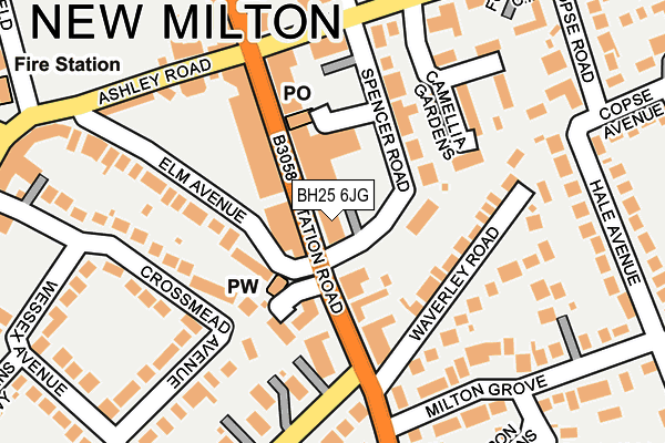 BH25 6JG map - OS OpenMap – Local (Ordnance Survey) BH25 6JG map - OS OpenMap – Local (Ordnance Survey)