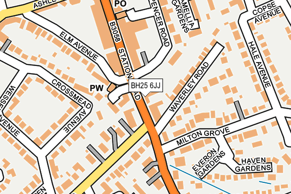 BH25 6JJ map - OS OpenMap – Local (Ordnance Survey) BH25 6JJ map - OS OpenMap – Local (Ordnance Survey)