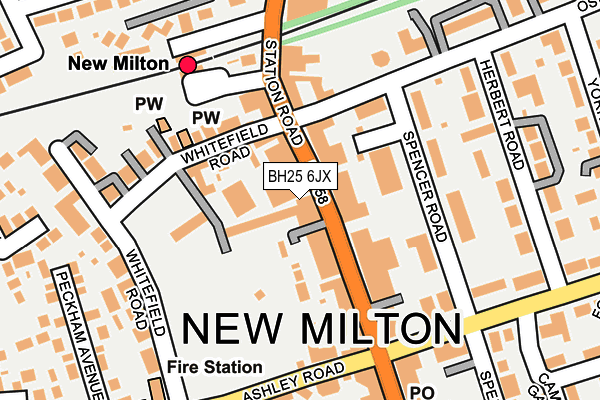 BH25 6JX map - OS OpenMap – Local (Ordnance Survey) BH25 6JX map - OS OpenMap – Local (Ordnance Survey)