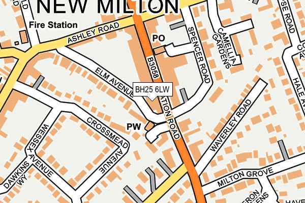 BH25 6LW map - OS OpenMap – Local (Ordnance Survey) BH25 6LW map - OS OpenMap – Local (Ordnance Survey)