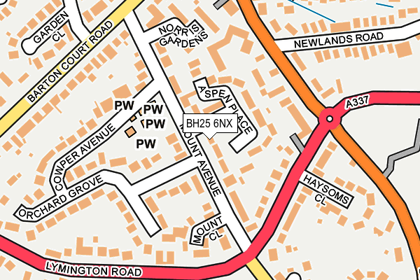 BH25 6NX map - OS OpenMap – Local (Ordnance Survey) BH25 6NX map - OS OpenMap – Local (Ordnance Survey)