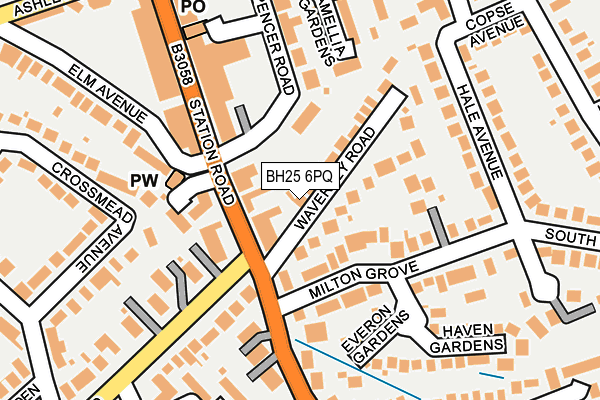BH25 6PQ map - OS OpenMap – Local (Ordnance Survey) BH25 6PQ map - OS OpenMap – Local (Ordnance Survey)