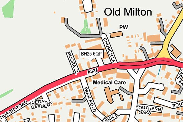 BH25 6QP map - OS OpenMap – Local (Ordnance Survey)