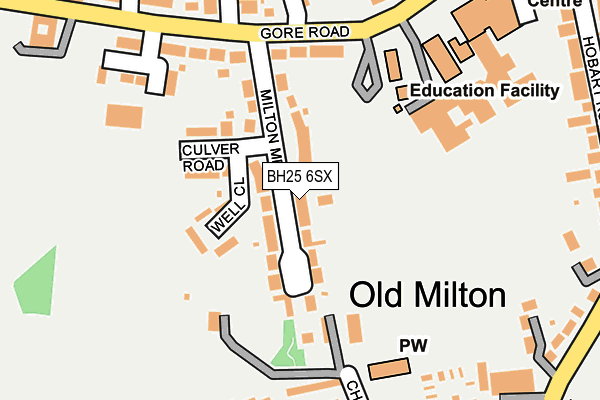 BH25 6SX map - OS OpenMap – Local (Ordnance Survey) BH25 6SX map - OS OpenMap – Local (Ordnance Survey)