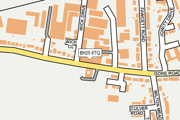 BH25 6TQ map - OS OpenMap – Local (Ordnance Survey) BH25 6TQ map - OS OpenMap – Local (Ordnance Survey)