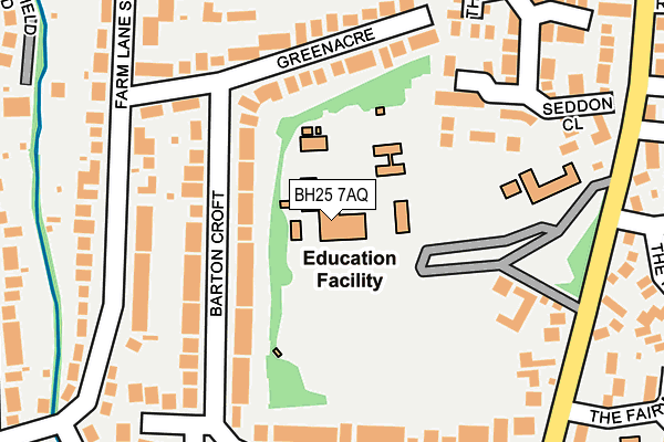 BH25 7AQ map - OS OpenMap – Local (Ordnance Survey)