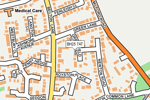 BH25 7AT map - OS OpenMap – Local (Ordnance Survey) BH25 7AT map - OS OpenMap – Local (Ordnance Survey)