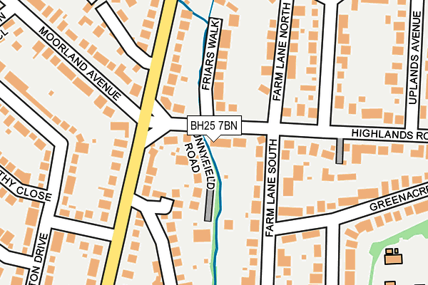 BH25 7BN map - OS OpenMap – Local (Ordnance Survey) BH25 7BN map - OS OpenMap – Local (Ordnance Survey)