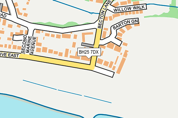 BH25 7DX map - OS OpenMap – Local (Ordnance Survey) BH25 7DX map - OS OpenMap – Local (Ordnance Survey)