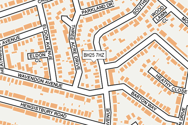 BH25 7HZ map - OS OpenMap – Local (Ordnance Survey) BH25 7HZ map - OS OpenMap – Local (Ordnance Survey)