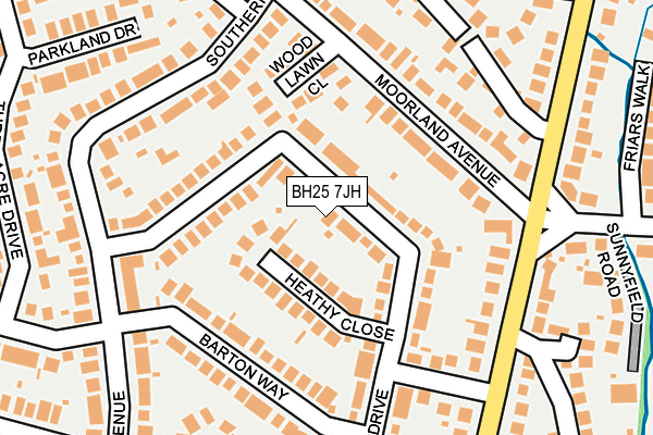 BH25 7JH map - OS OpenMap – Local (Ordnance Survey) BH25 7JH map - OS OpenMap – Local (Ordnance Survey)