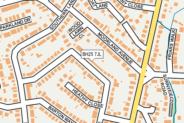 BH25 7JL map - OS OpenMap – Local (Ordnance Survey) BH25 7JL map - OS OpenMap – Local (Ordnance Survey)