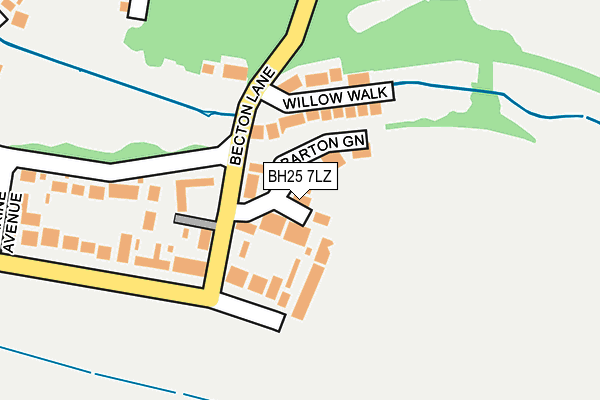 BH25 7LZ map - OS OpenMap – Local (Ordnance Survey)