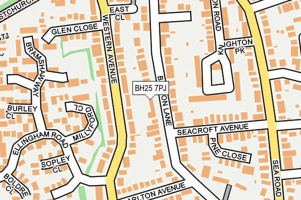 BH25 7PJ map - OS OpenMap – Local (Ordnance Survey) BH25 7PJ map - OS OpenMap – Local (Ordnance Survey)