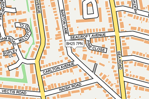BH25 7PN map - OS OpenMap – Local (Ordnance Survey) BH25 7PN map - OS OpenMap – Local (Ordnance Survey)