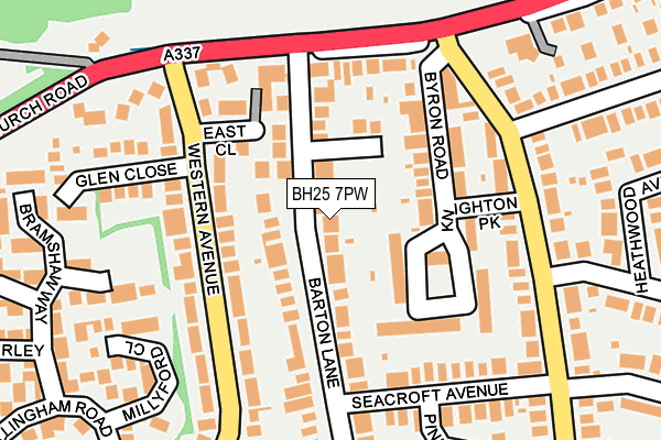 BH25 7PW map - OS OpenMap – Local (Ordnance Survey) BH25 7PW map - OS OpenMap – Local (Ordnance Survey)