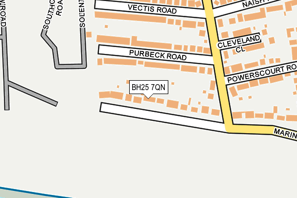 BH25 7QN map - OS OpenMap – Local (Ordnance Survey) BH25 7QN map - OS OpenMap – Local (Ordnance Survey)