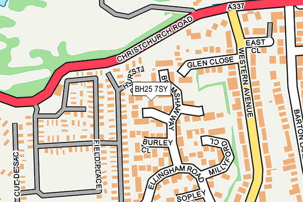 BH25 7SY map - OS OpenMap – Local (Ordnance Survey) BH25 7SY map - OS OpenMap – Local (Ordnance Survey)