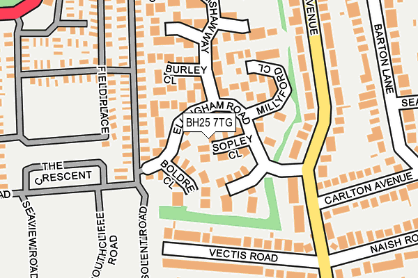 BH25 7TG map - OS OpenMap – Local (Ordnance Survey) BH25 7TG map - OS OpenMap – Local (Ordnance Survey)