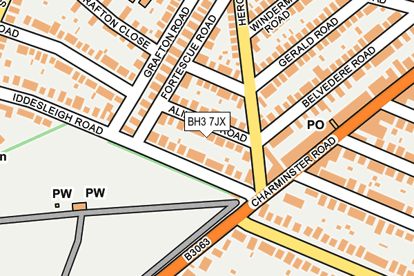 BH3 7JX map - OS OpenMap – Local (Ordnance Survey) BH3 7JX map - OS OpenMap – Local (Ordnance Survey)