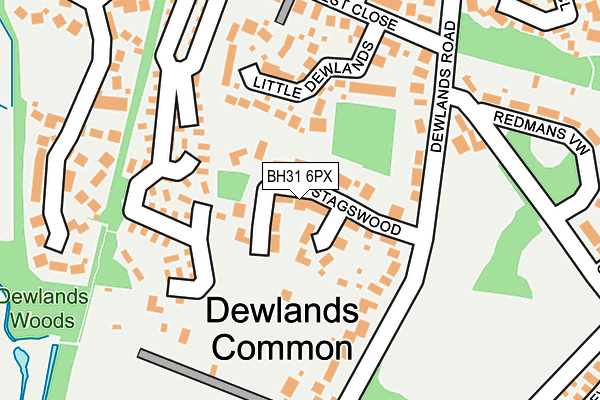 BH31 6PX map - OS OpenMap – Local (Ordnance Survey)