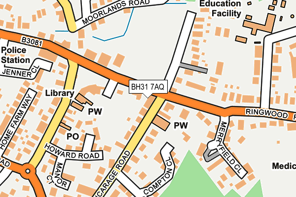 BH31 7AQ map - OS OpenMap – Local (Ordnance Survey) BH31 7AQ map - OS OpenMap – Local (Ordnance Survey)