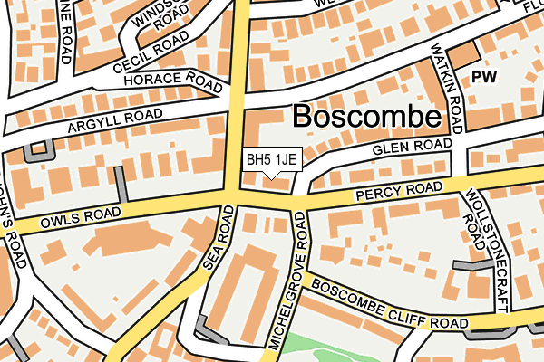 BH5 1JE map - OS OpenMap – Local (Ordnance Survey)