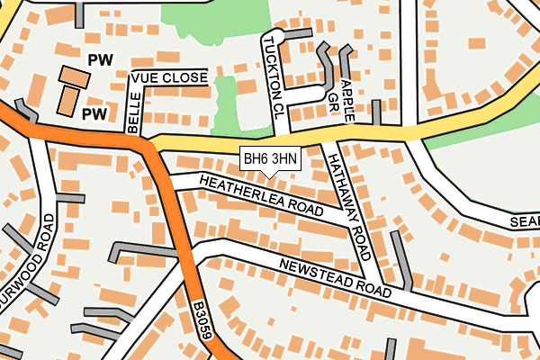 BH6 3HN map - OS OpenMap – Local (Ordnance Survey) BH6 3HN map - OS OpenMap – Local (Ordnance Survey)