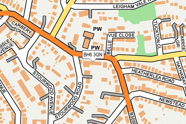 BH6 3QN map - OS OpenMap – Local (Ordnance Survey) BH6 3QN map - OS OpenMap – Local (Ordnance Survey)