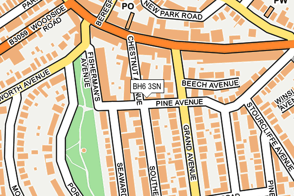 BH6 3SN map - OS OpenMap – Local (Ordnance Survey) BH6 3SN map - OS OpenMap – Local (Ordnance Survey)