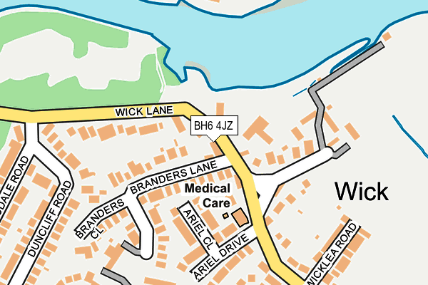 BH6 4JZ map - OS OpenMap – Local (Ordnance Survey)