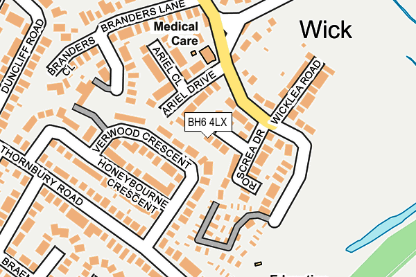 BH6 4LX map - OS OpenMap – Local (Ordnance Survey) BH6 4LX map - OS OpenMap – Local (Ordnance Survey)