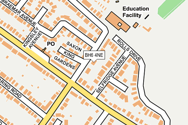BH6 4NE map - OS OpenMap – Local (Ordnance Survey)