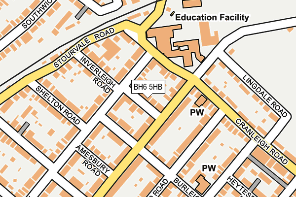 BH6 5HB map - OS OpenMap – Local (Ordnance Survey)