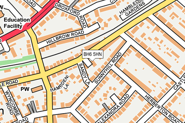 BH6 5HN map - OS OpenMap – Local (Ordnance Survey) BH6 5HN map - OS OpenMap – Local (Ordnance Survey)