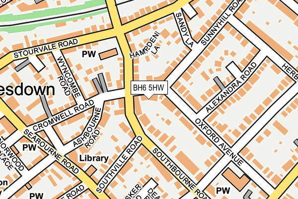 BH6 5HW map - OS OpenMap – Local (Ordnance Survey) BH6 5HW map - OS OpenMap – Local (Ordnance Survey)