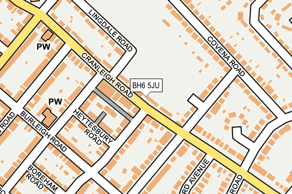BH6 5JU map - OS OpenMap – Local (Ordnance Survey) BH6 5JU map - OS OpenMap – Local (Ordnance Survey)