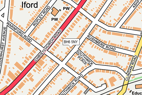 BH6 5NY map - OS OpenMap – Local (Ordnance Survey)