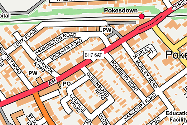 BH7 6AT map - OS OpenMap – Local (Ordnance Survey) BH7 6AT map - OS OpenMap – Local (Ordnance Survey)