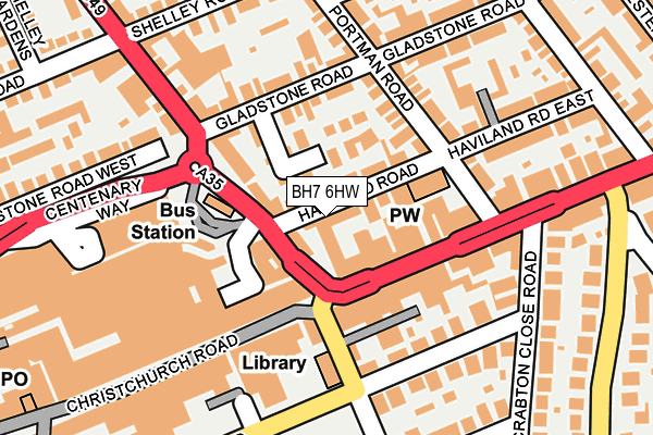 BH7 6HW map - OS OpenMap – Local (Ordnance Survey) BH7 6HW map - OS OpenMap – Local (Ordnance Survey)