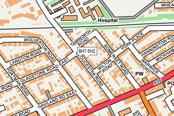 BH7 6HZ map - OS OpenMap – Local (Ordnance Survey)