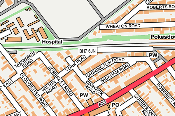 BH7 6JN map - OS OpenMap – Local (Ordnance Survey)
