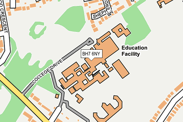 BH7 6NY map - OS OpenMap – Local (Ordnance Survey) BH7 6NY map - OS OpenMap – Local (Ordnance Survey)