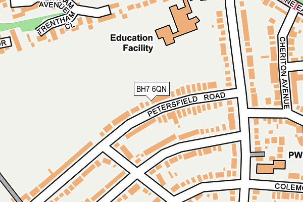 BH7 6QN map - OS OpenMap – Local (Ordnance Survey) BH7 6QN map - OS OpenMap – Local (Ordnance Survey)