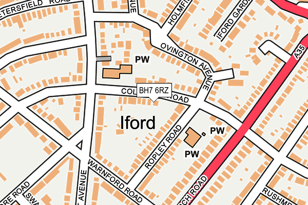 BH7 6RZ map - OS OpenMap – Local (Ordnance Survey) BH7 6RZ map - OS OpenMap – Local (Ordnance Survey)